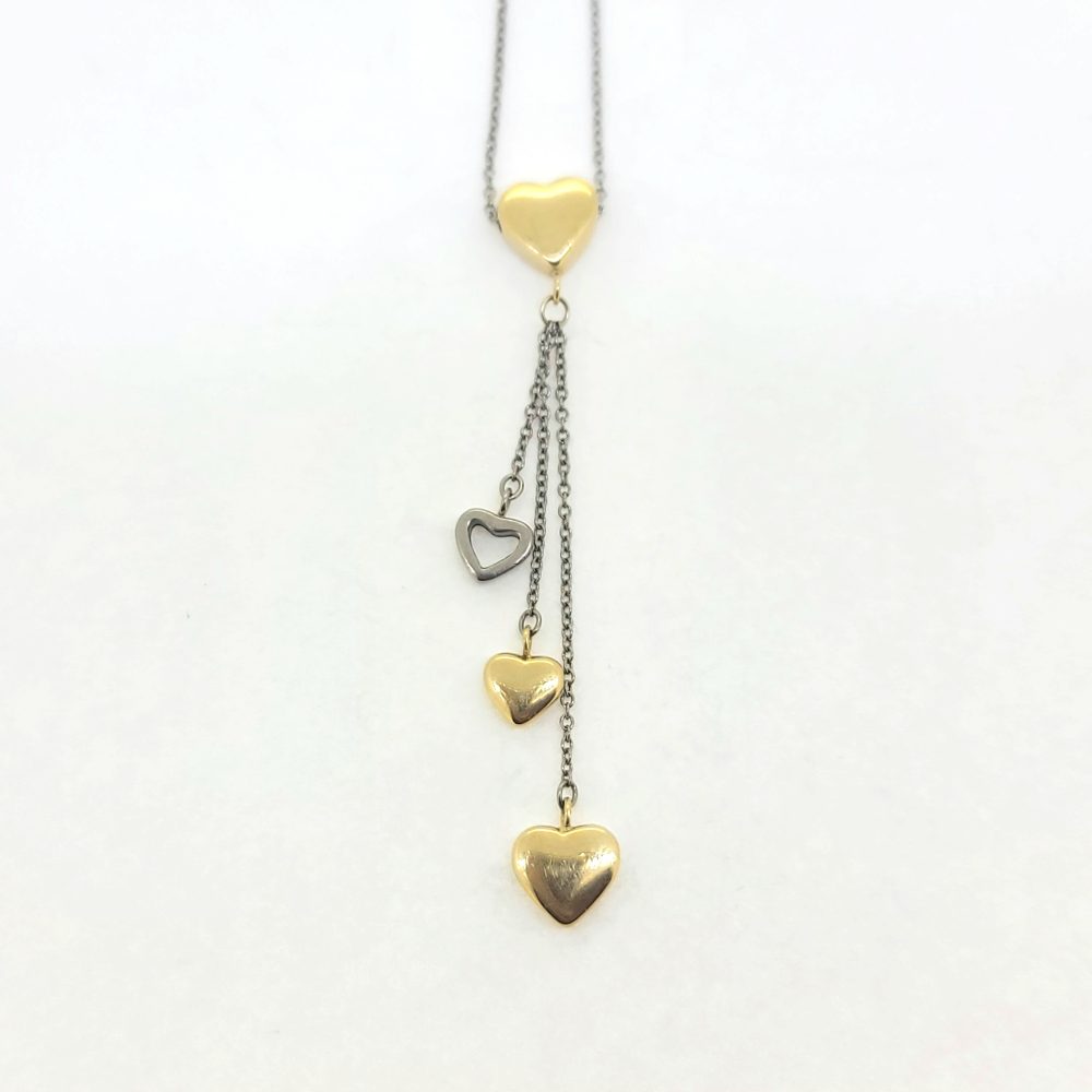 Preloved Tiffany and Co Heart Waterfall necklace in 18ct Yellow and White Gold