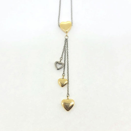 Preloved Tiffany and Co Heart Waterfall necklace in 18ct Yellow and White Gold