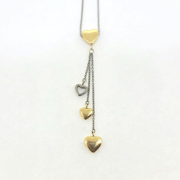 Preloved Tiffany and Co Heart Waterfall necklace in 18ct Yellow and White Gold