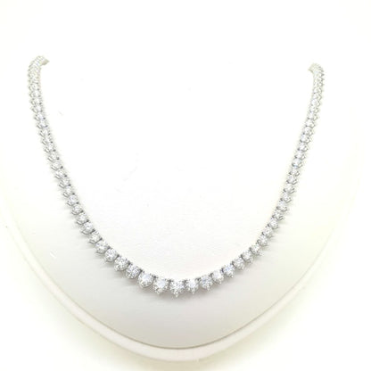 Graduated 14.45ct Diamond Line Tennis Necklace