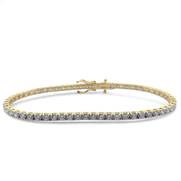 3.92ct Diamond Line Tennis Bracelet in Yellow Gold