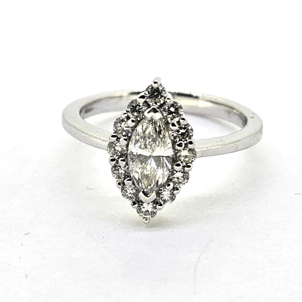 0.50ct Marquise Diamond Navette Cluster Engagement Ring