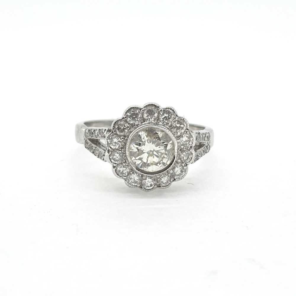 1ct Diamond Daisy Flower Cluster Ring, 1.60 carat total