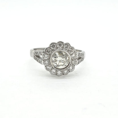 1ct Diamond Daisy Flower Cluster Ring, 1.60 carat total