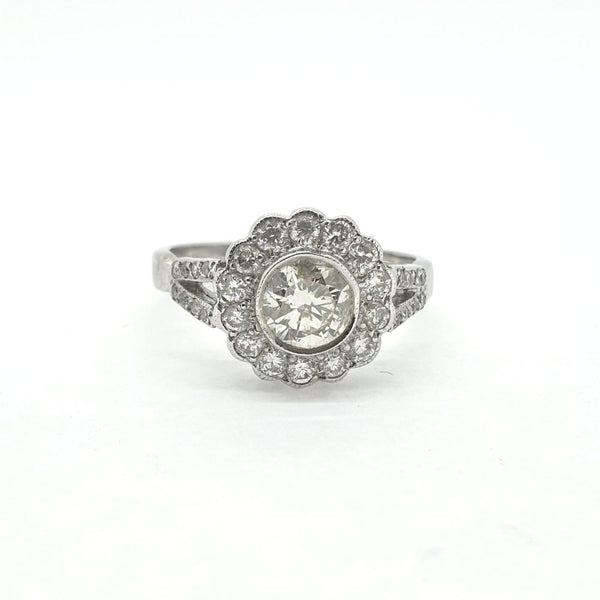 1ct Diamond Daisy Flower Cluster Ring, 1.60 carat total