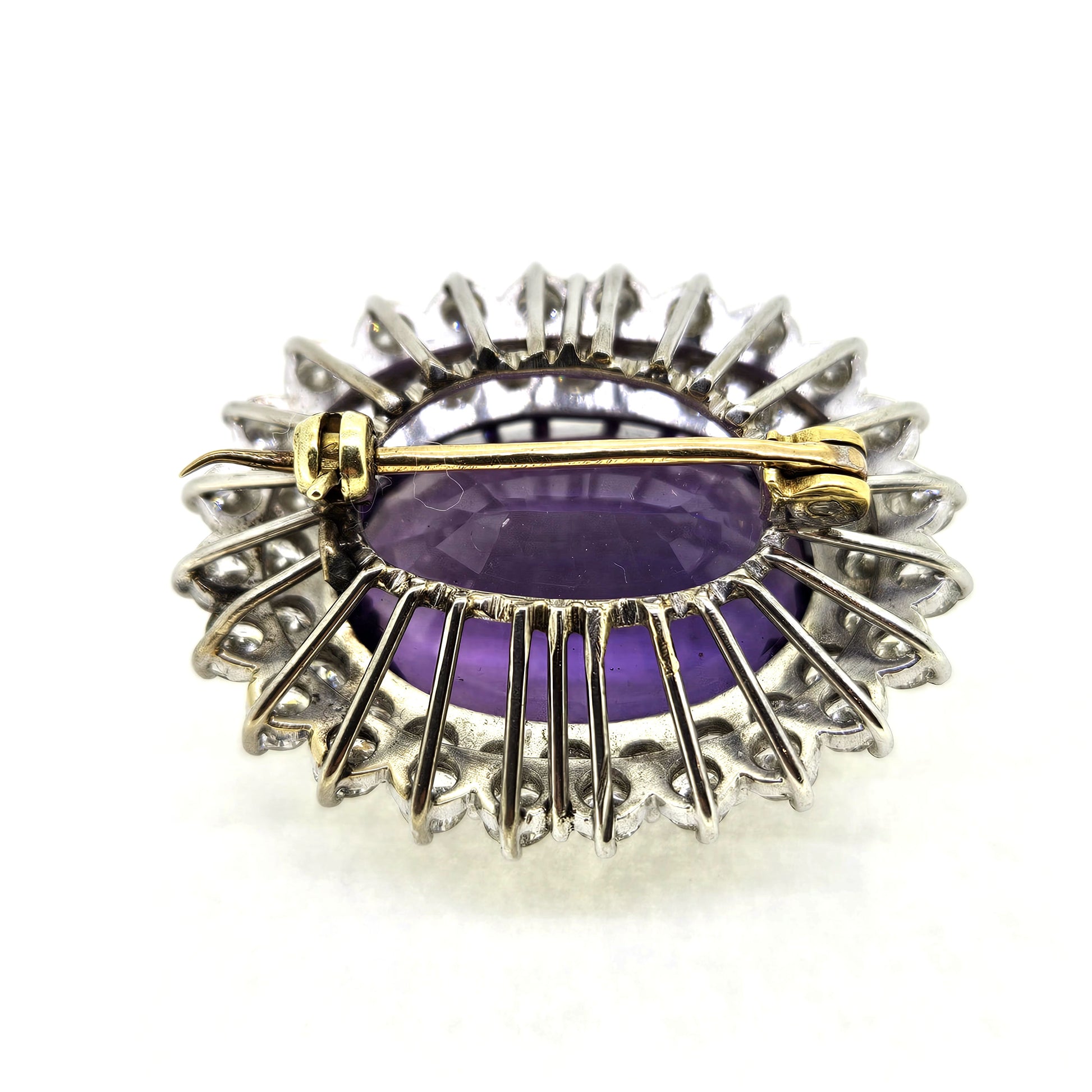 Amethyst and Diamond Brooch