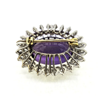Amethyst and Diamond Brooch