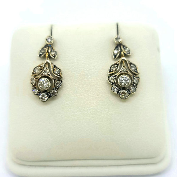 0.90ct Diamond Cluster Drop Earrings in Silver, pretty pair of silver-set diamond cluster drop earrings, set with 0.90 carats of sparkling diamonds