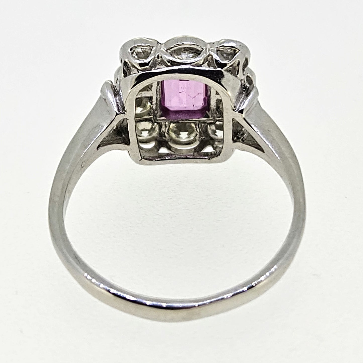 Pink Sapphire and Diamond Cluster Ring D.50 Ps.1.0 Platinum