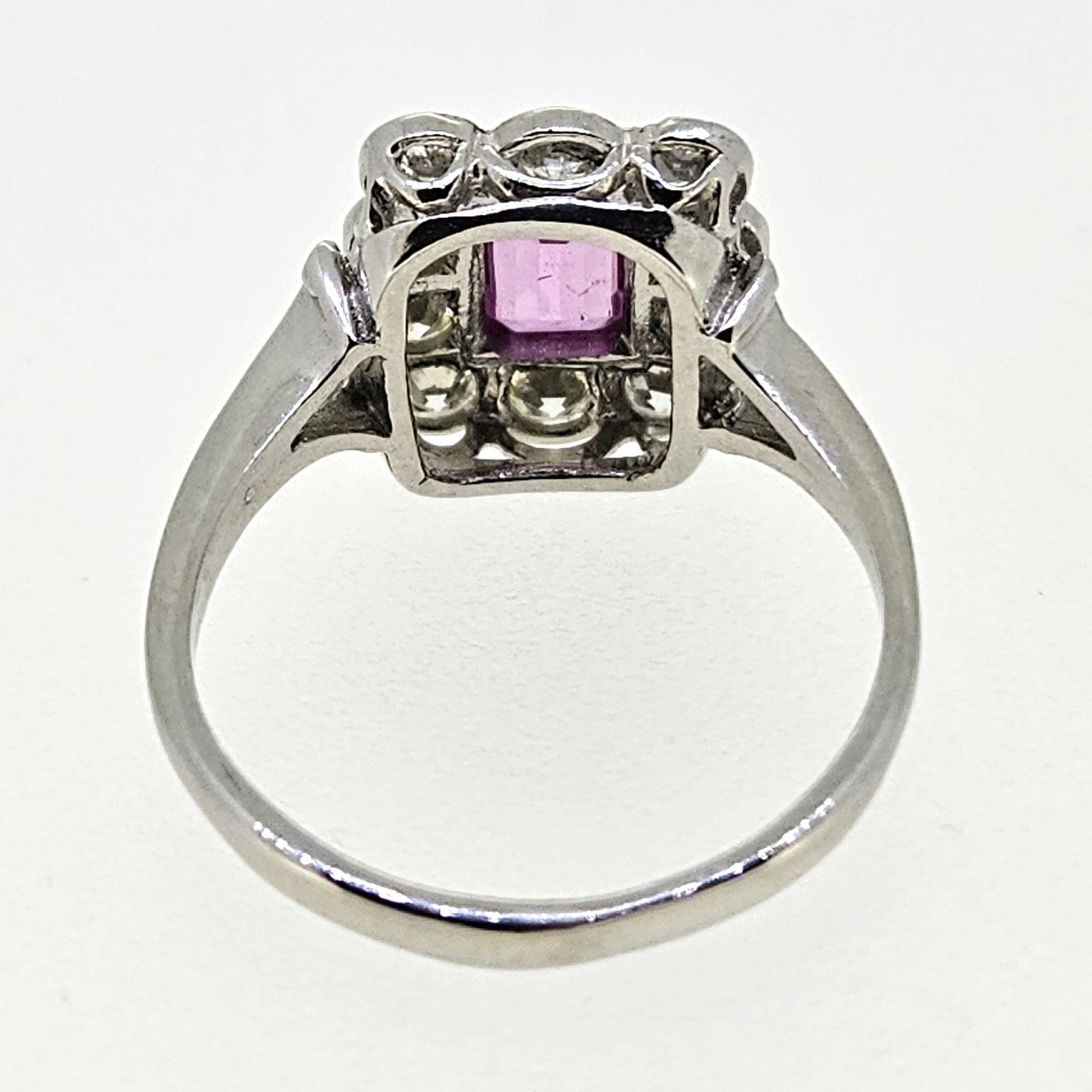Pink Sapphire and Diamond Cluster Ring D.50 Ps.1.0 Platinum