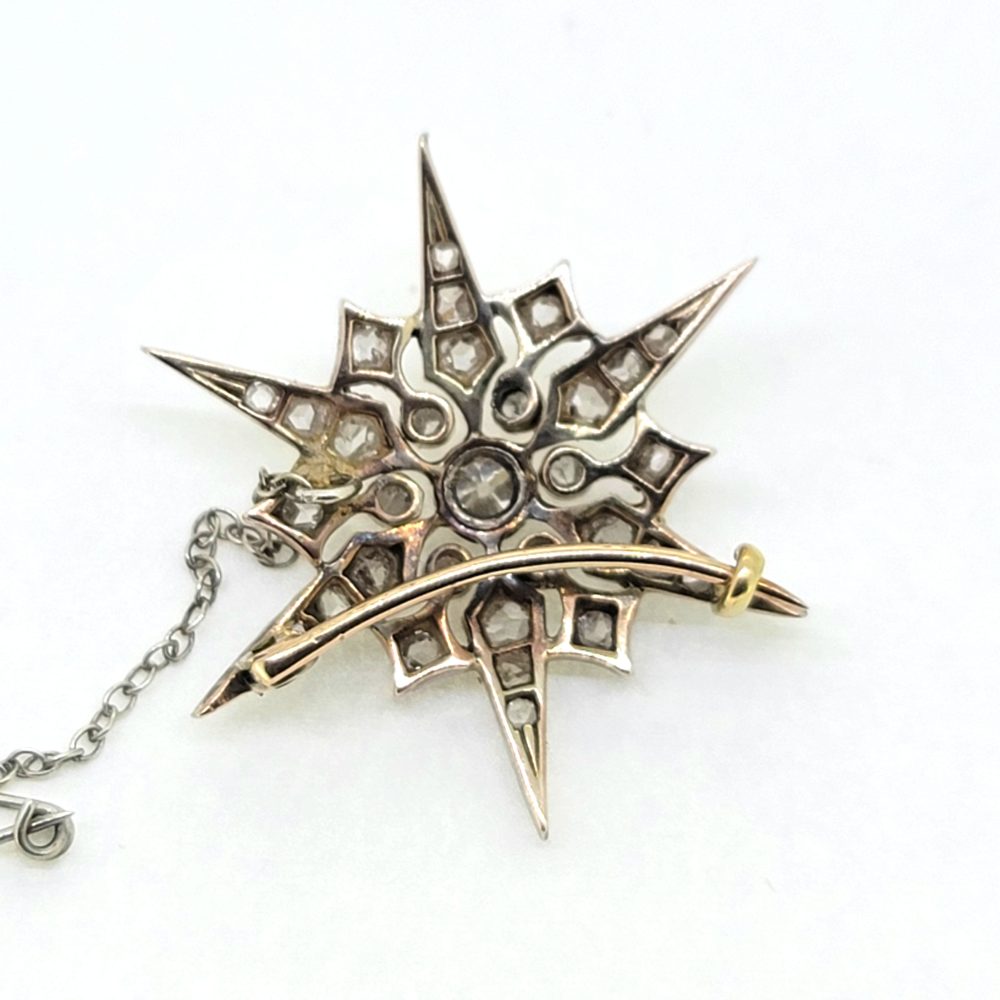 Timeless and Classic Victorian Antique Diamond Star Brooch