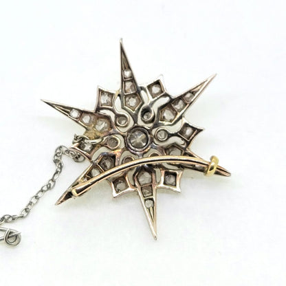Timeless and Classic Victorian Antique Diamond Star Brooch