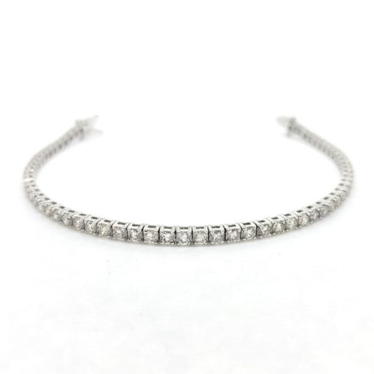 Diamond Line Bracelet in 18ct White Gold, 5.10 carat total