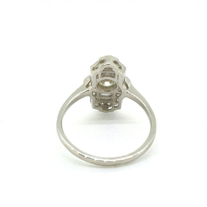Art Deco Style 0.75ct Diamond Plaque Ring in Platinum
