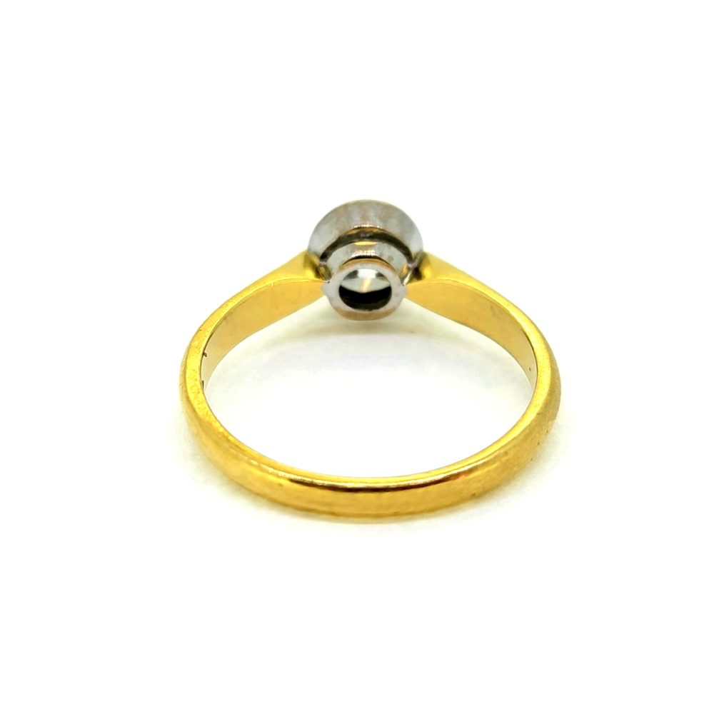 Vintage 1ct Diamond Solitaire Engagement Ring in Platinum and 18ct Yellow Gold