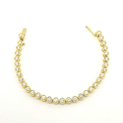 Collet Set Diamond Tennis Bracelet in 18ct Yellow Gold, 8.25 carats