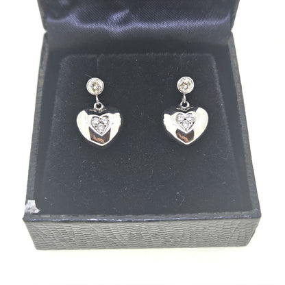 Diamond Heart earrings D.30 18ct