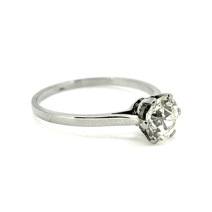 1.02ct Old Cut Diamond Solitaire Engagement Ring in Platinum