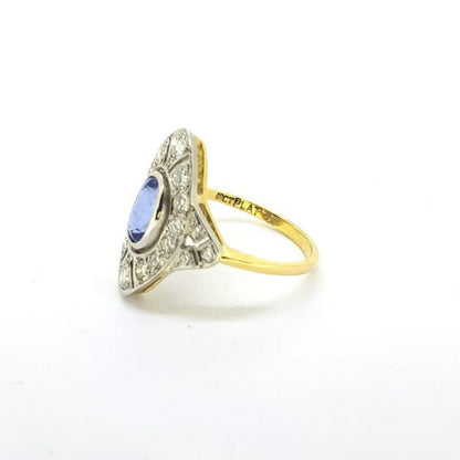 Art Deco Style Sapphire and Diamond Dress Ring