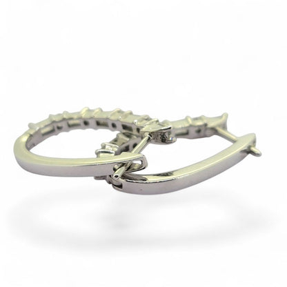 Horseshoe 1.31ct Brilliant and Baguette Diamond Hoop Earrings