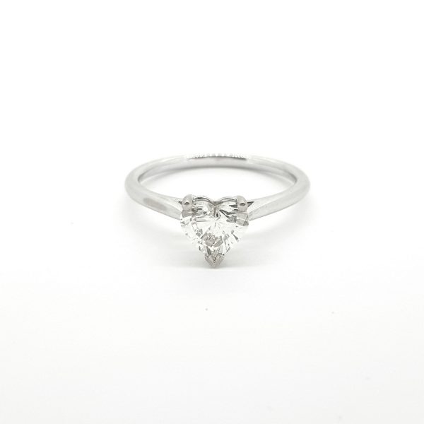 0.70ct Heart Shaped Diamond Solitaire Engagement Ring