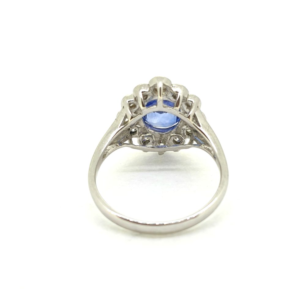 Contemporary 2.54ct Sapphire and Diamond Floral Cluster Ring