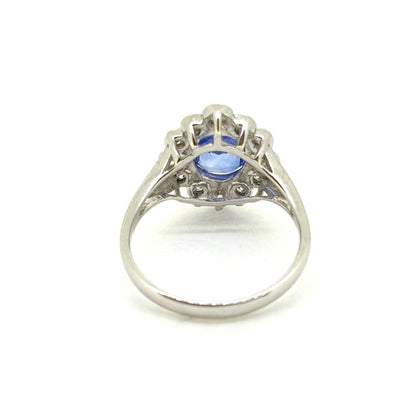 Contemporary 2.54ct Sapphire and Diamond Floral Cluster Ring