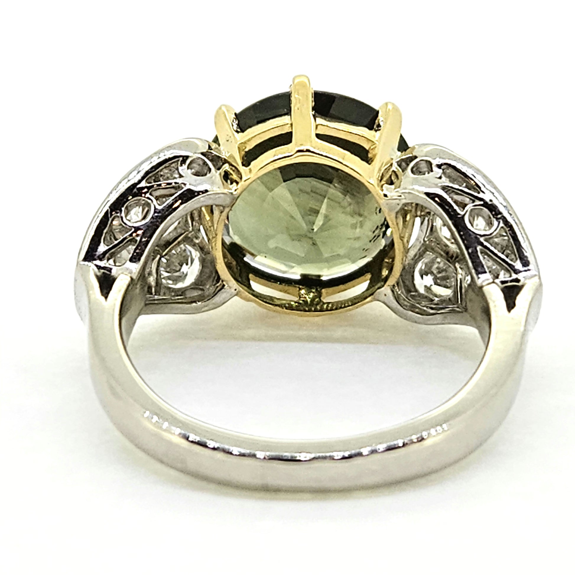 5ct Green Sapphire and Diamond Ring Engagement Ring