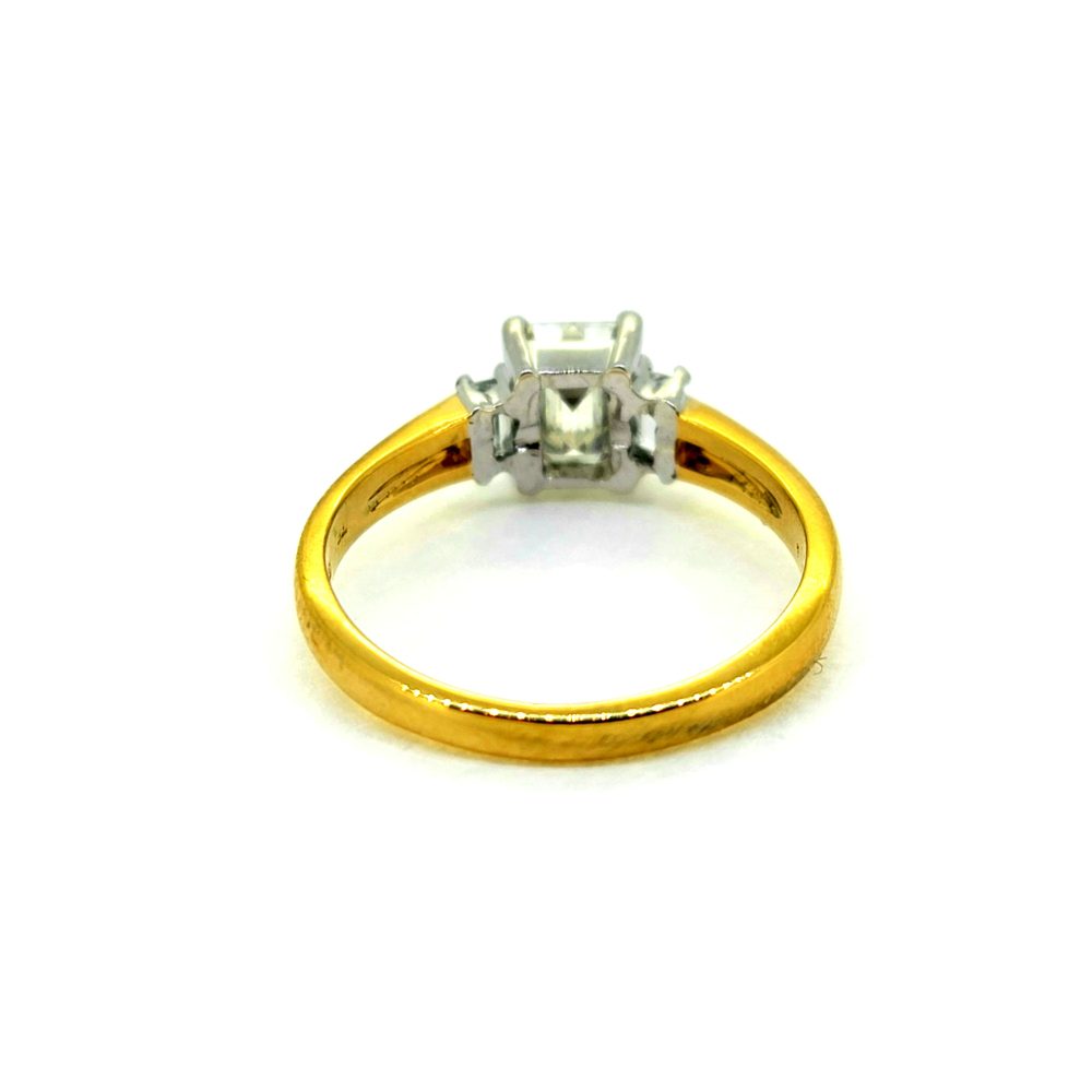 1ct Emerald Cut Diamond Engagement Ring with Baguette Sides