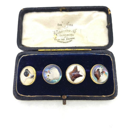 Essex Crystal Cufflinks Depicting Hounds