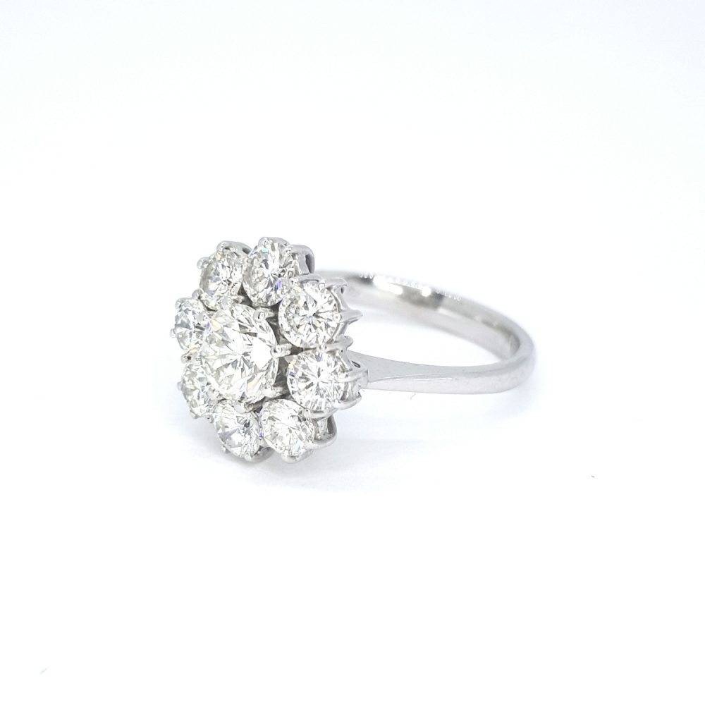 Diamond Floral Cluster Ring, 1.80 carats