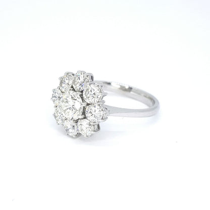 Diamond Floral Cluster Ring, 1.80 carats