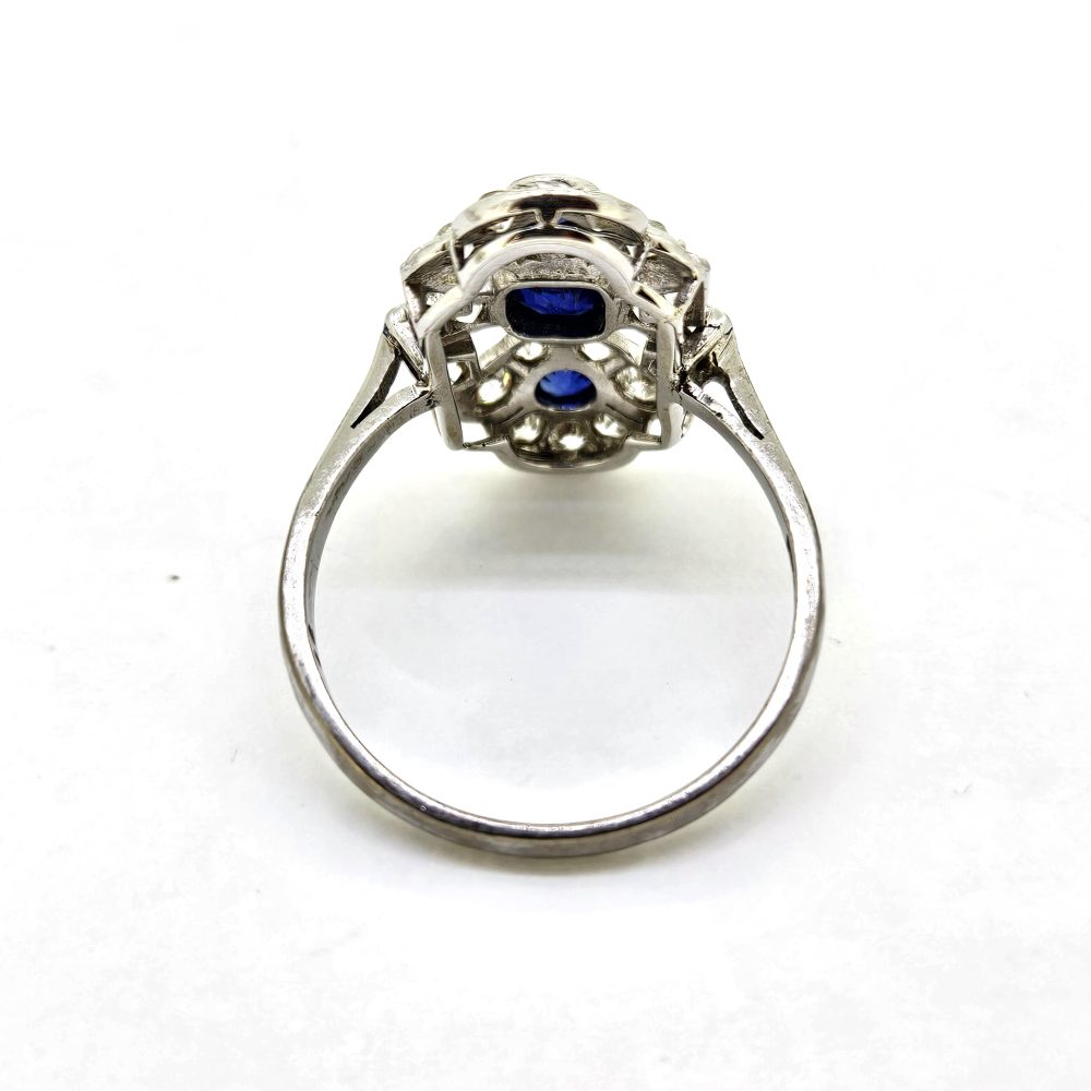 Sapphire and Diamond Trilogy Panel Ring