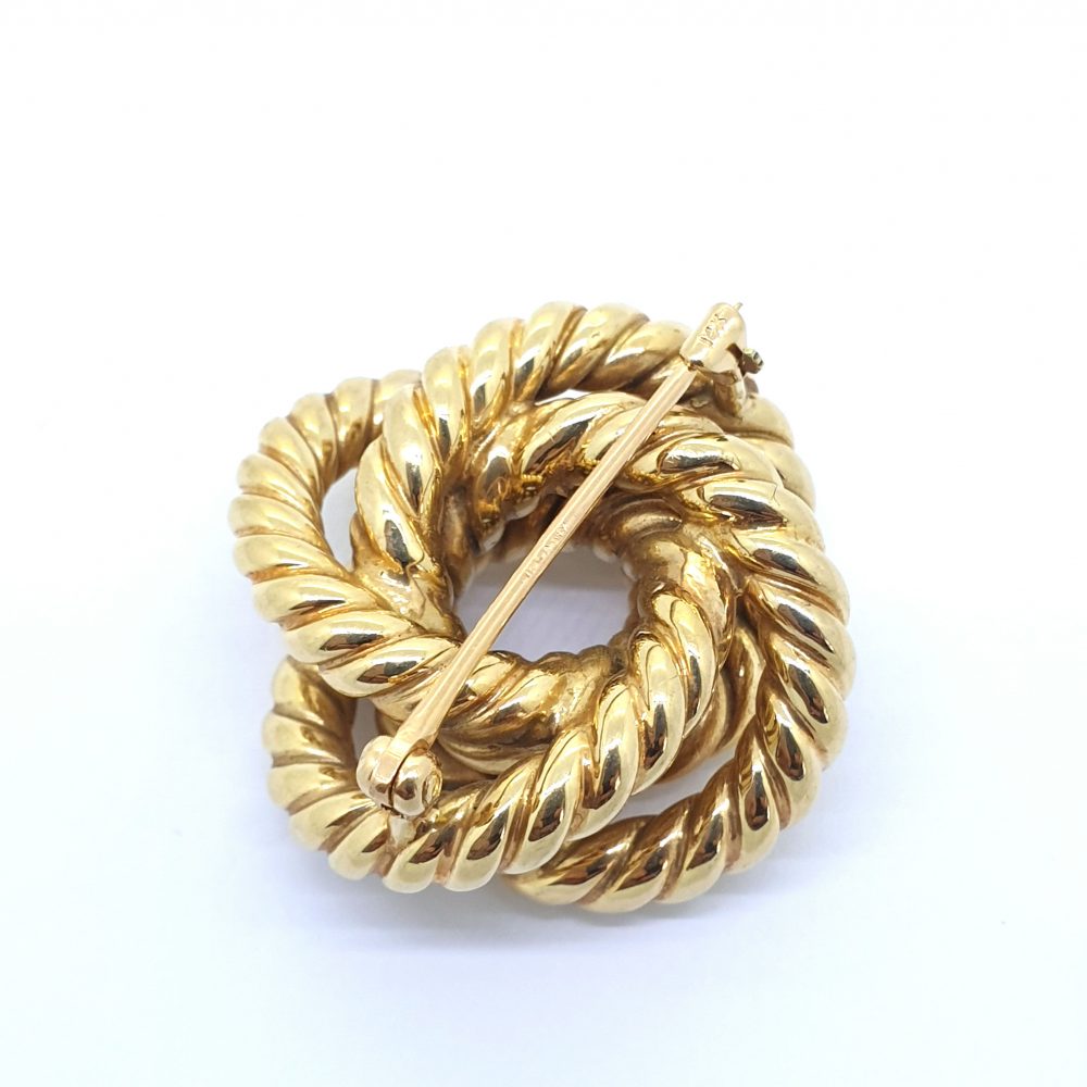Tiffany and Co 14ct Yellow Gold Rope Knot Twist Brooch