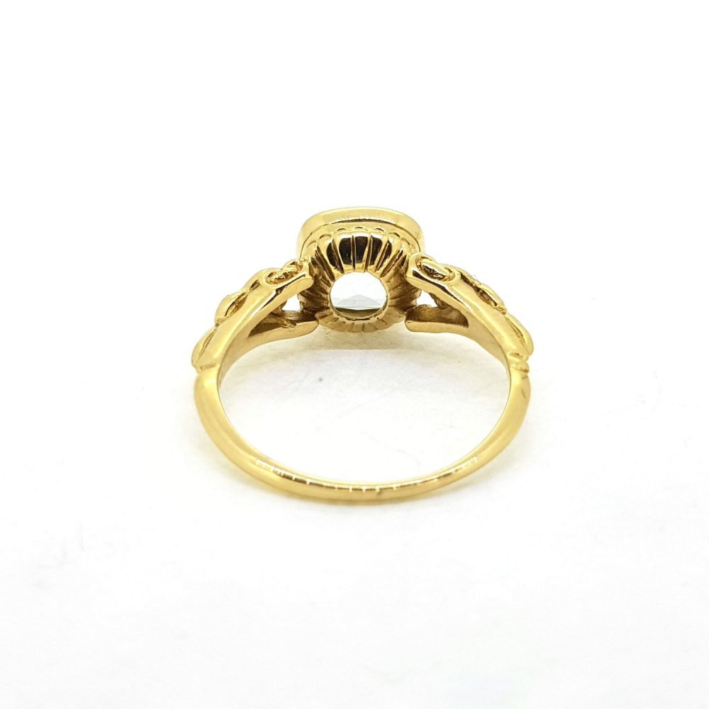 Aquamarine and Diamond Ring in 18ct Yellow Gold