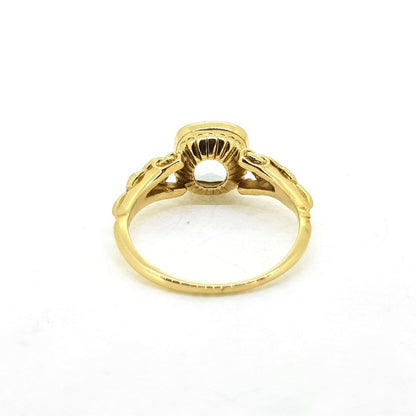 Aquamarine and Diamond Ring in 18ct Yellow Gold