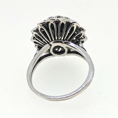 Vintage Diamond Cluster Bombe Ring Circa 1950