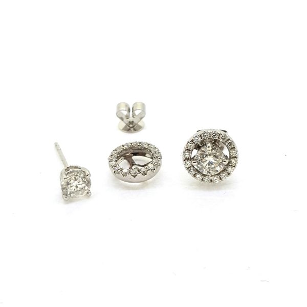 1.40ct Diamond Stud Earrings with 0.55cts removeable halos