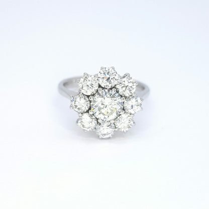 Diamond Floral Cluster Ring, 1.80 carats