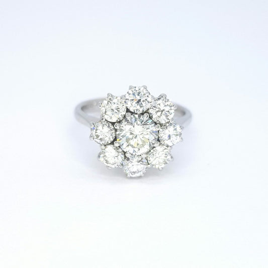 Diamond Floral Cluster Ring, 1.80 carats