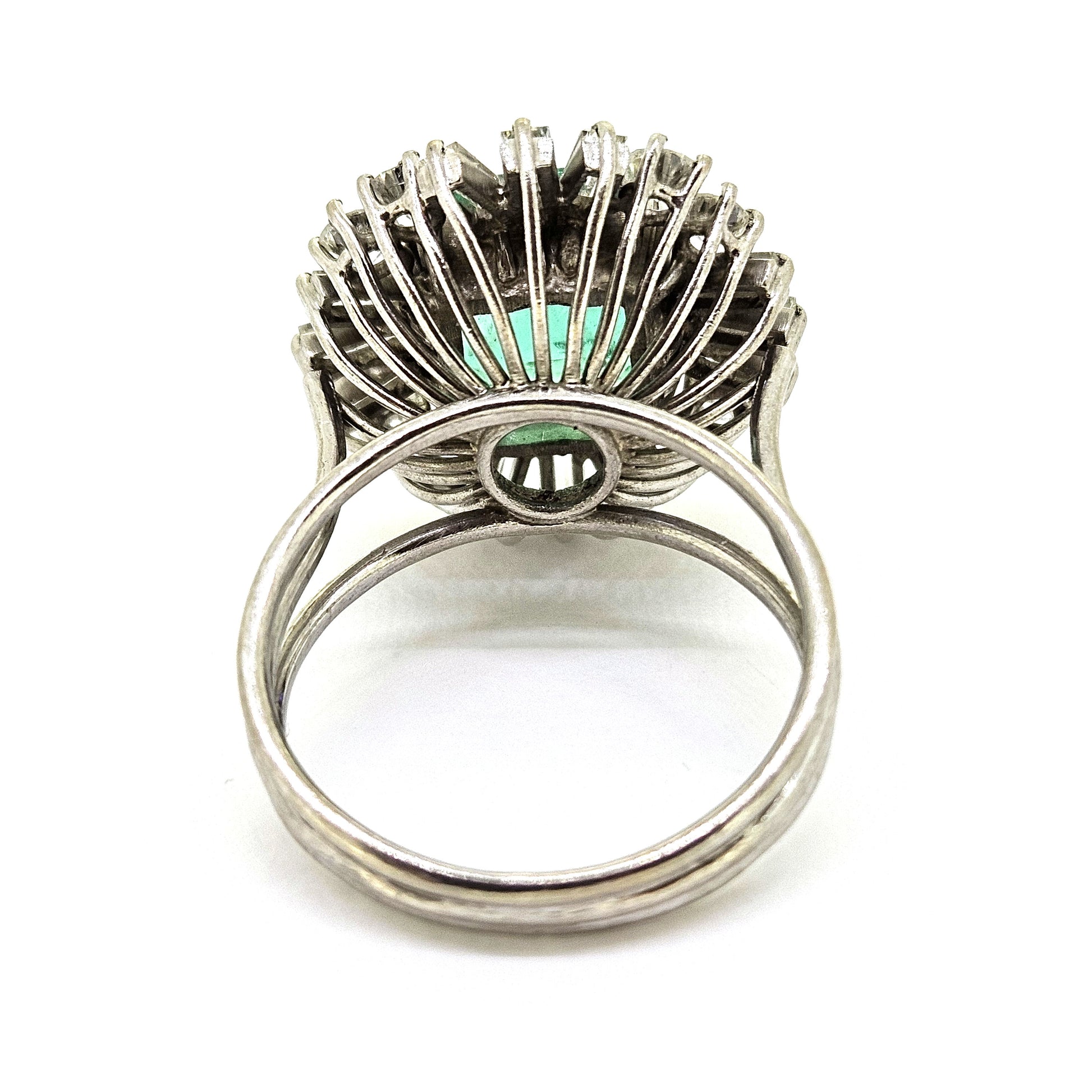 Columbian Emerald and Diamond Cluster Ring.