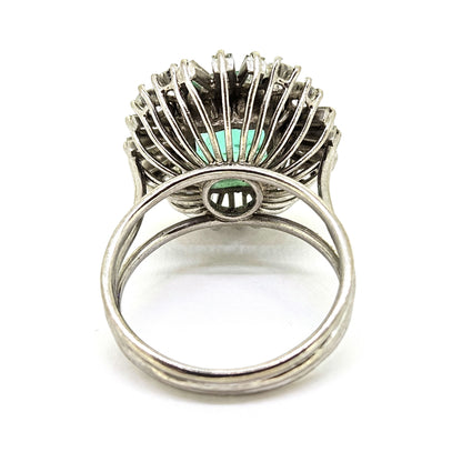 Columbian Emerald and Diamond Cluster Ring.
