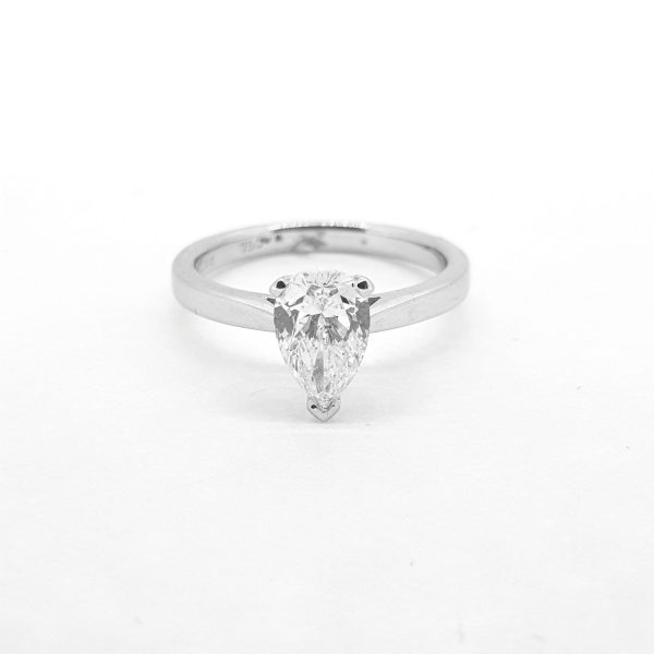1.20ct Pear Cut Diamond Solitaire Engagement Ring