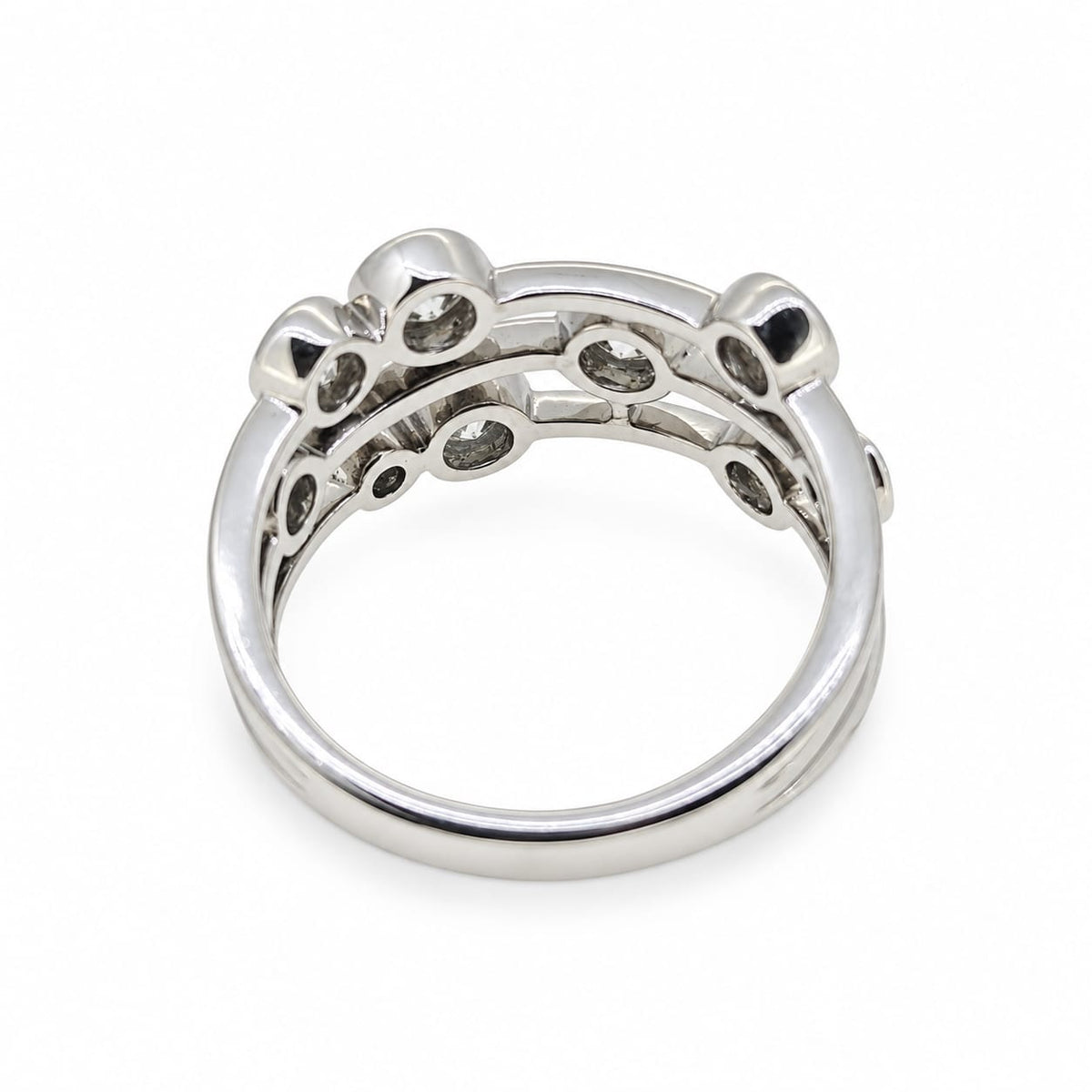 Diamond bubble ring, Platinum Total Diamonds 1.30cts