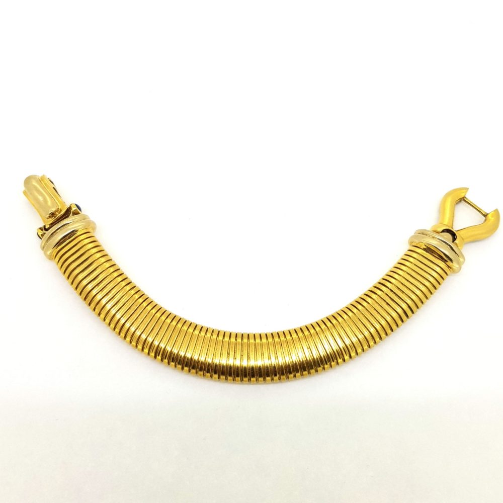 Vintage Italian 18ct Yellow Gold Turbo Gas Tube Bracelet