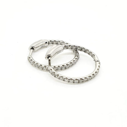 Diamond Hoop Earrings in 18ct White Gold 0.61 carats