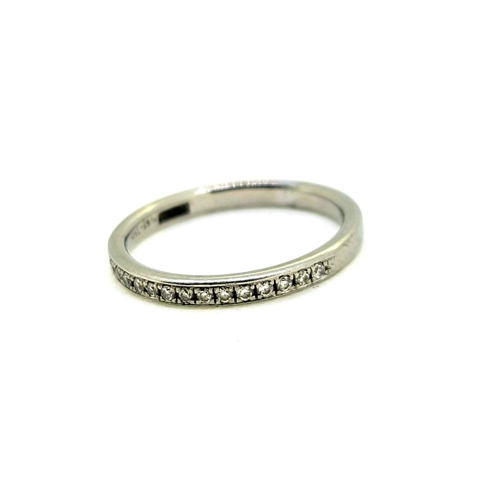 Diamond Set Platinum Half Eternity Band Ring