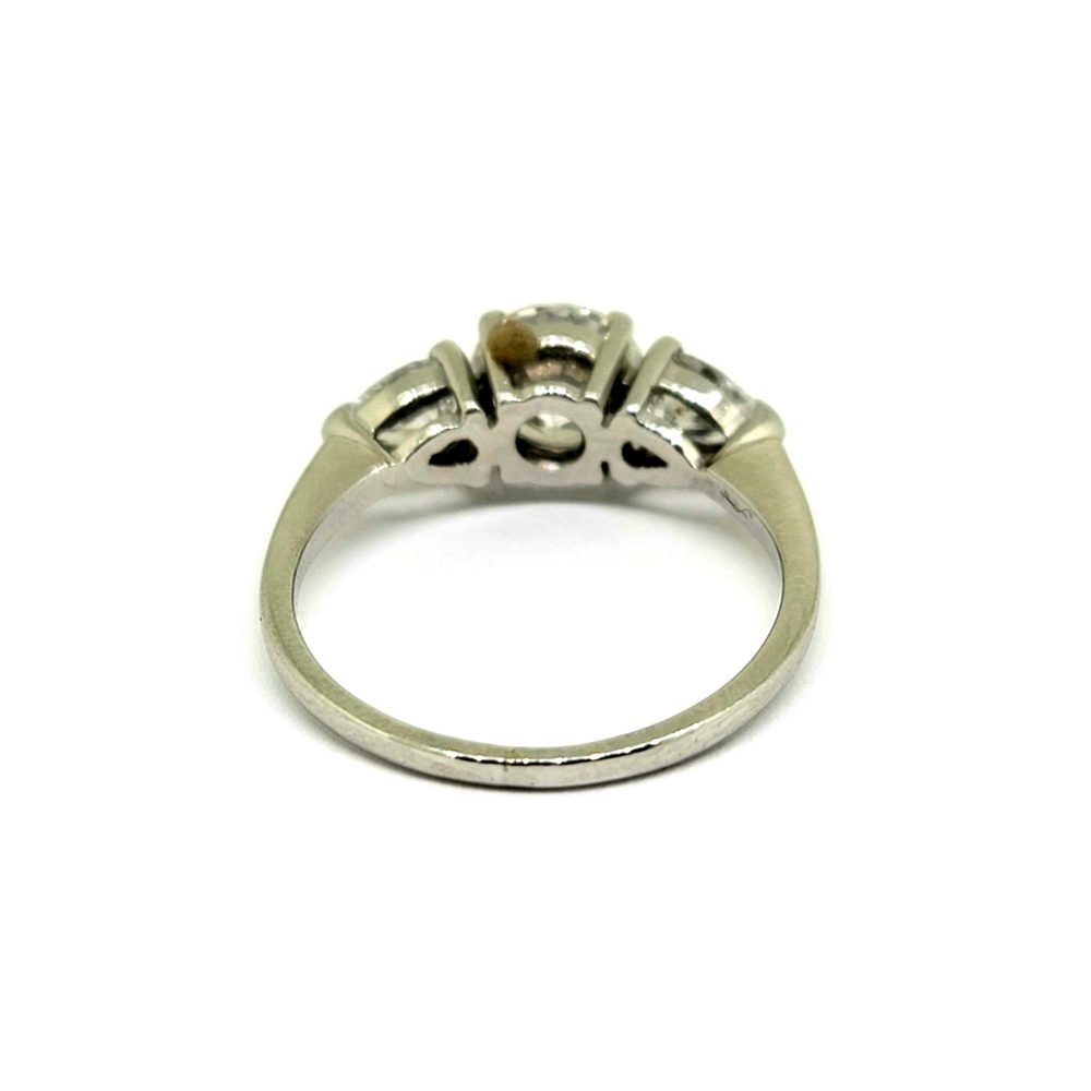 GIA Certified 1.01ct Diamond Three Stone Engagement Ring, GIA certificate 1.01ct F colour VS2 with pear cut diamond sides