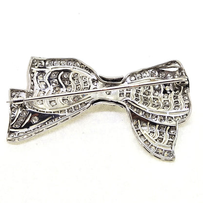 Art Deco 4ct Diamond Bow Brooch in Platinum