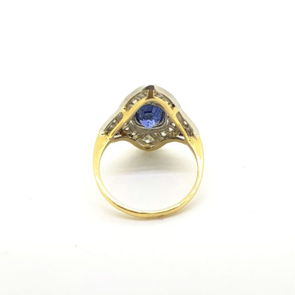 Art Deco Style Sapphire and Diamond Dress Ring